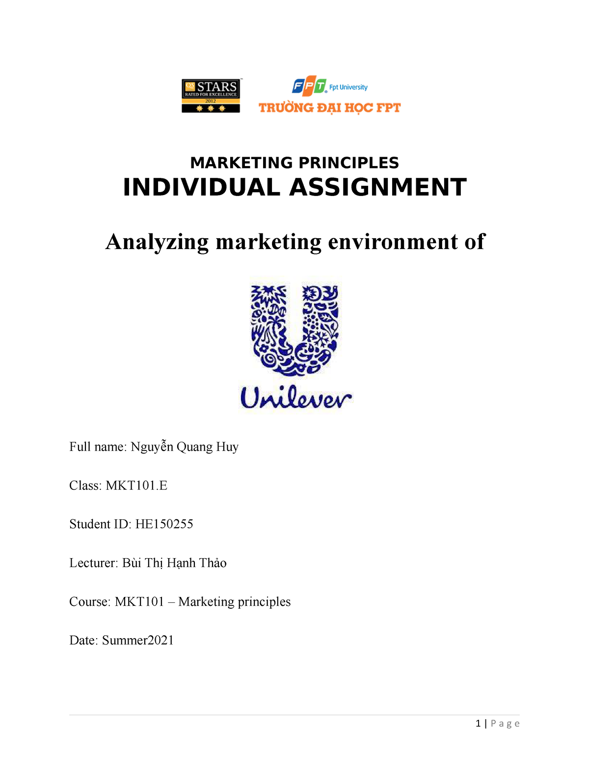 marketing individual assignment