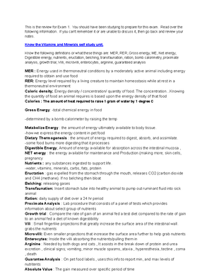 Nutrition - This is study exam notes for exam 1 and 2 - Vitamins and ...