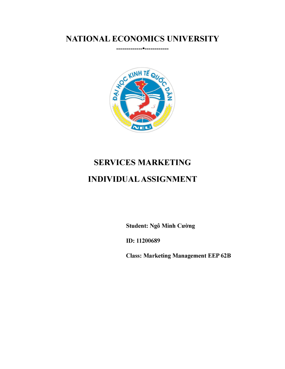 Services Marketing - mkt dịch vụ - NATIONAL ECONOMICS UNIVERSITY ...