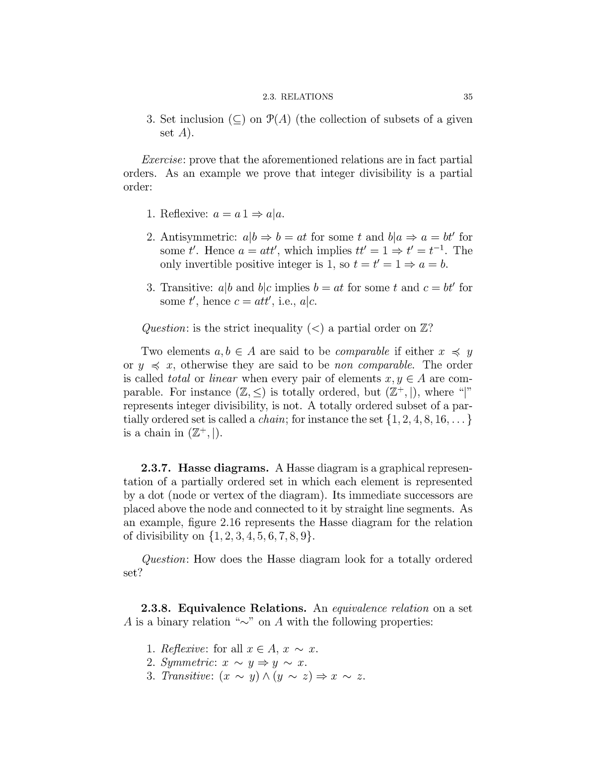 Equivalence Classes, Quotient Set, Partitions - RELATIONS 35 Set ...