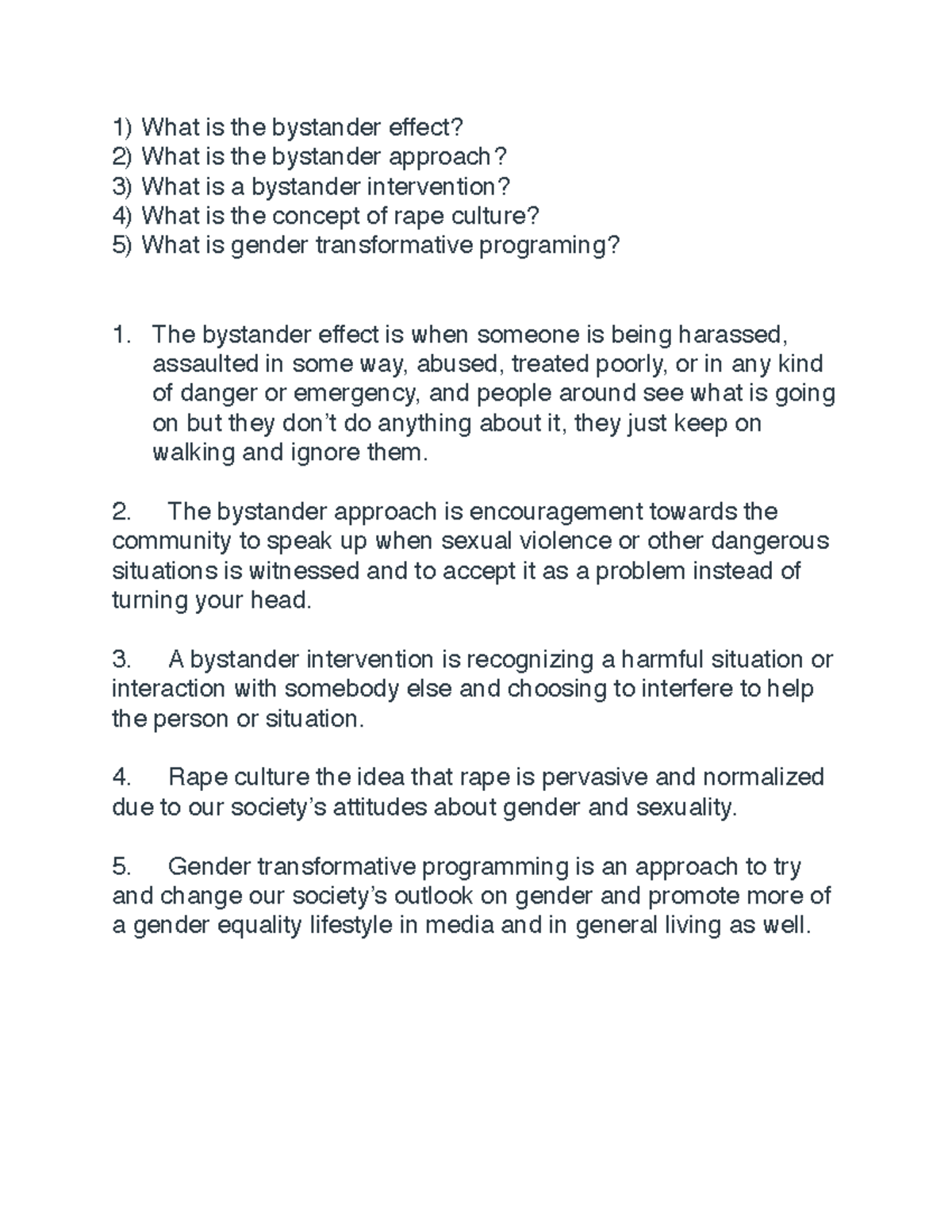 WGS Bystander Effect - Women and Gender Studies 1500 - What is the ...