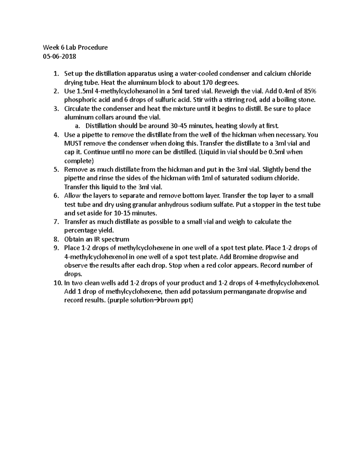 Week 6 Lab Procedure - Ashley V, very easy, works in partners - Week 6 ...