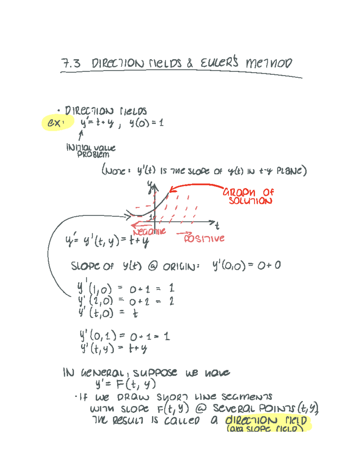 7.3 direction fields and eulers method - 3 D I R e c l l o n f l e l p ...