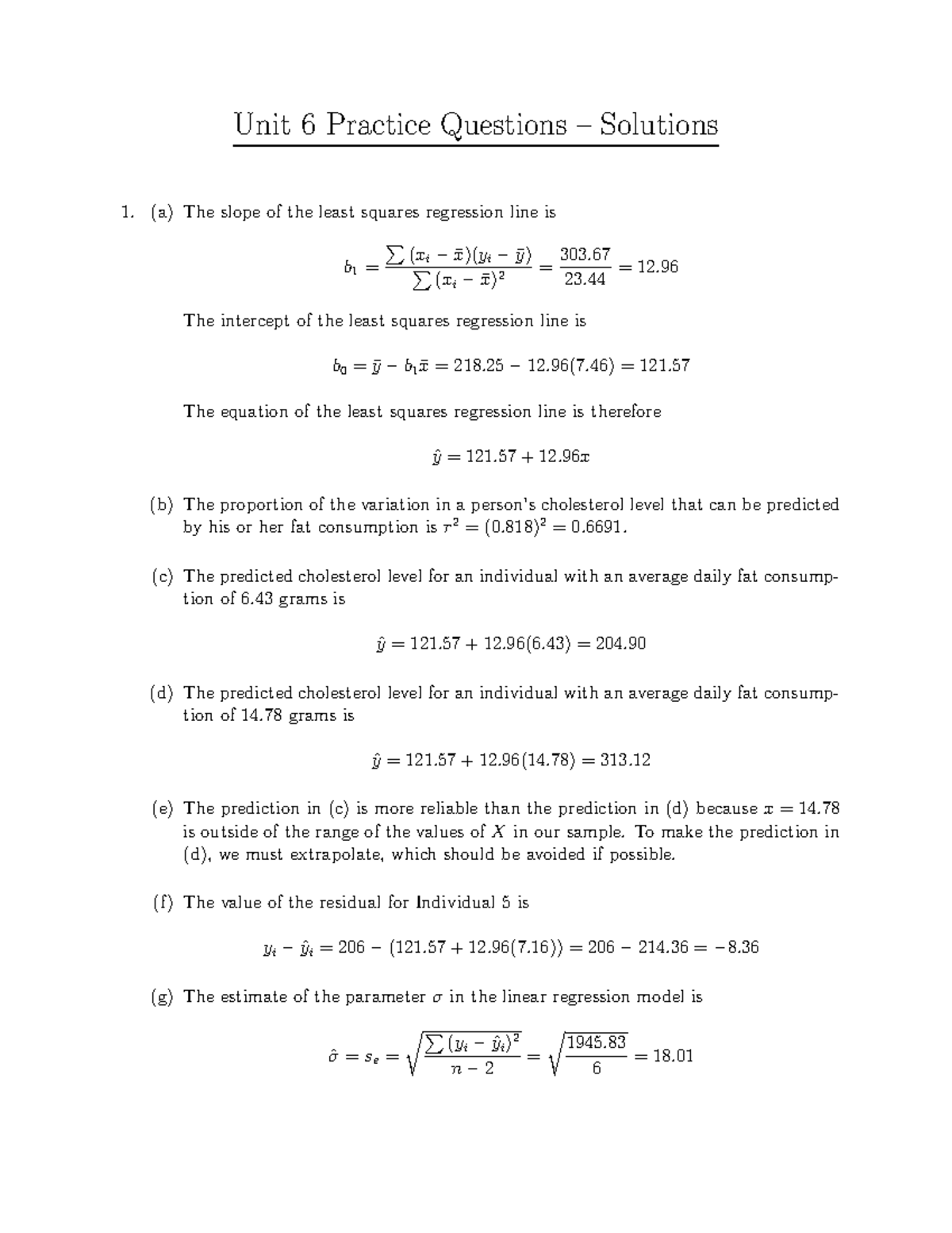A6Solutions - assignment 6 notes - Unit 6 Practice Questions ...