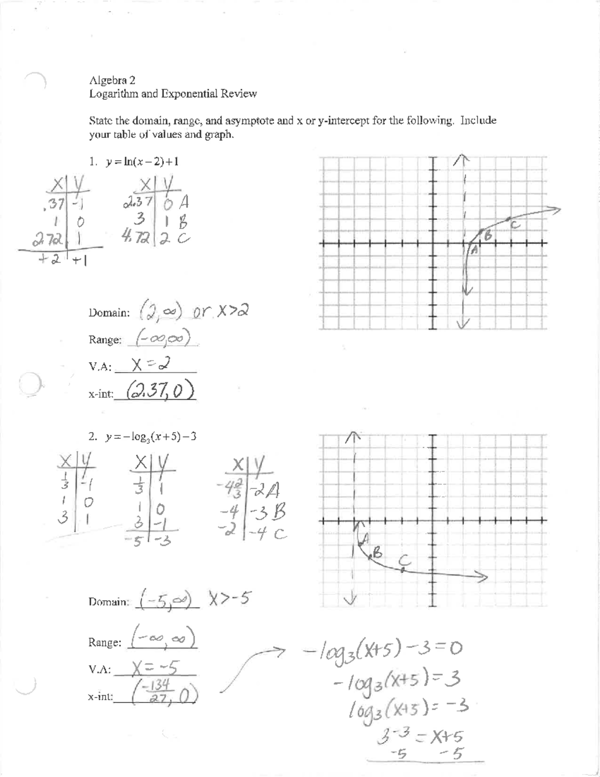 6 Log And Exp Test Review Filled In - Studocu