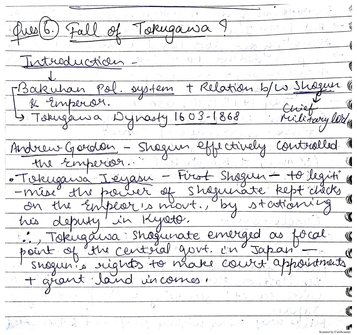 Copy of Tokugawa - Oues 6. Fall of Tokugawa I Introduction L Bakuhan ...