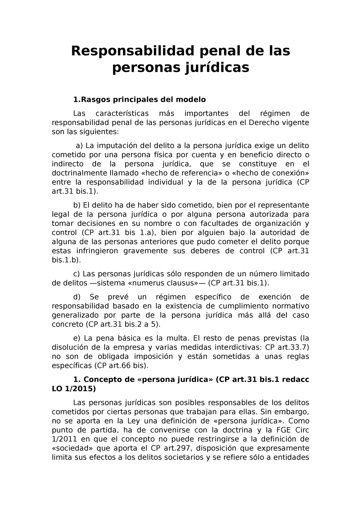 Responsabilidad Penal De Las Personas Jur Ã­dicas Responsabilidad