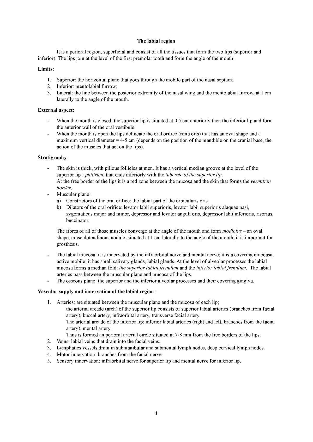 Labial region - Anatomy - The labial region It is a perioral region ...