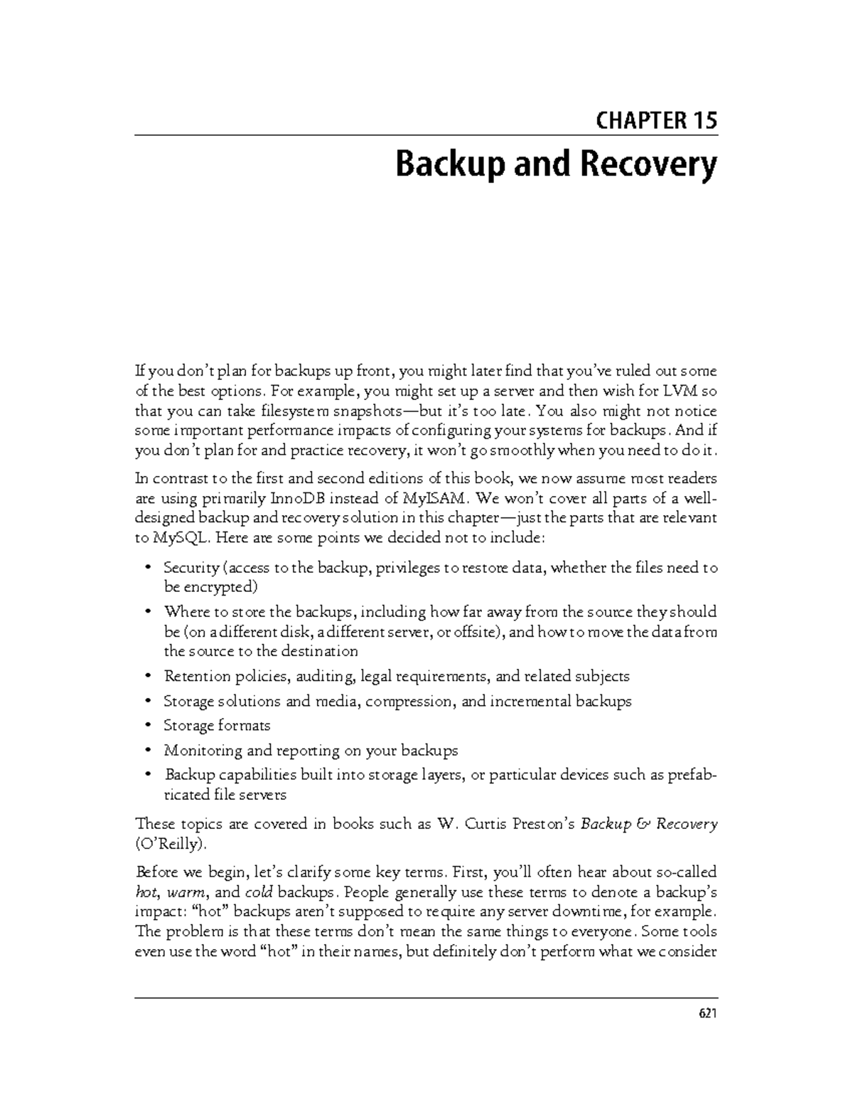 Mysql-Backup&Recovery PDF en inglés - CHAPTER 15 Backup and Recovery If ...