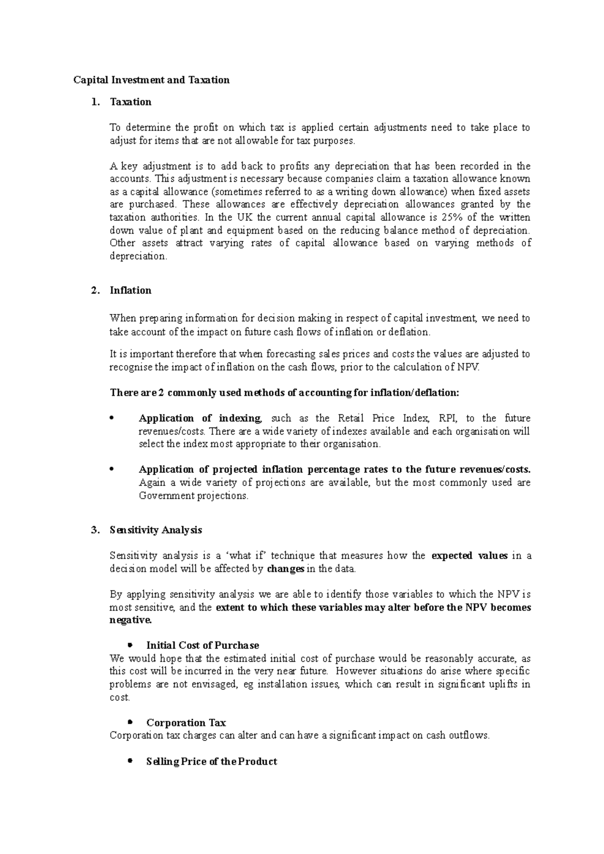 Capital investments and taxation - Capital Investment and Taxation 1 ...