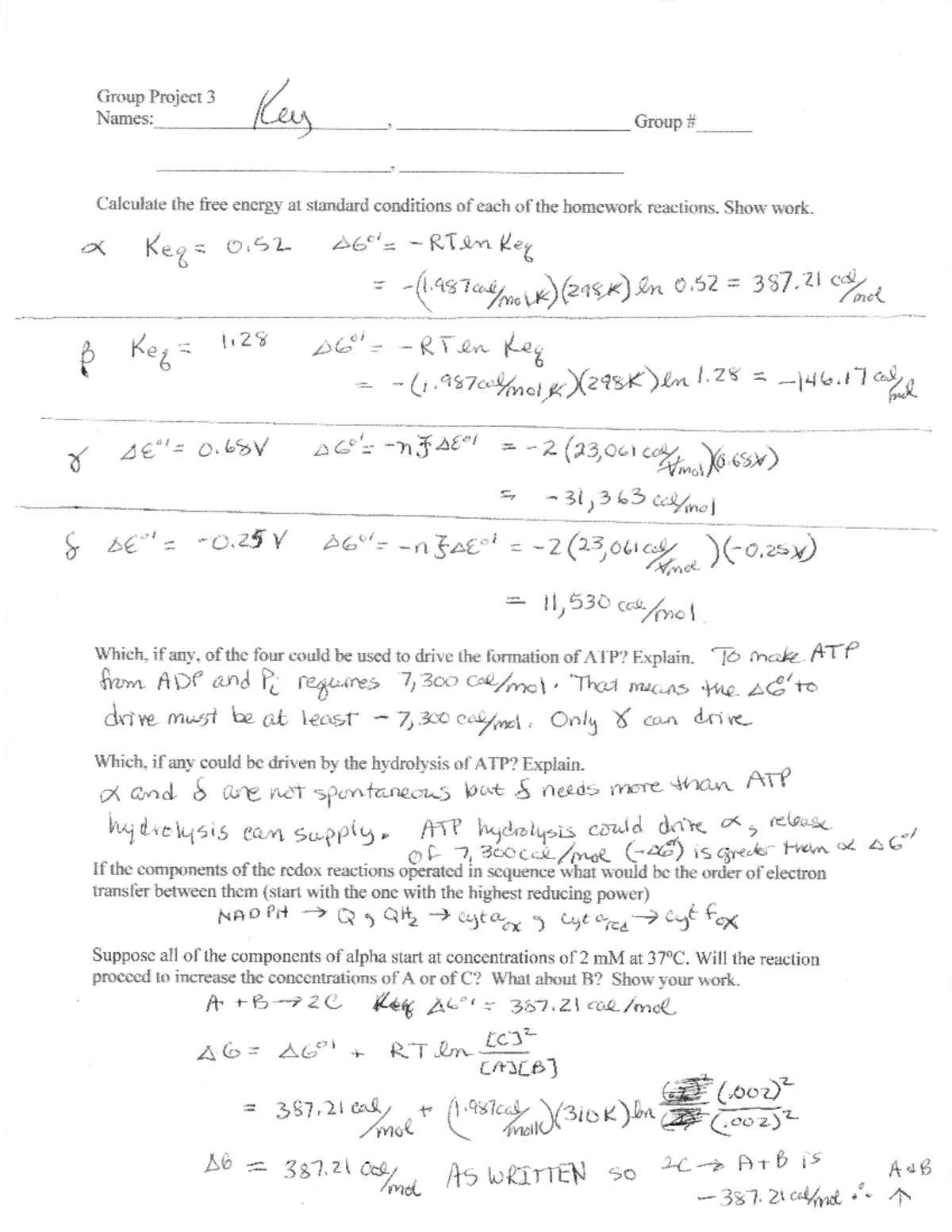 Key Group Project 3 F22 - CHEM 364 - Ferris State - Studocu