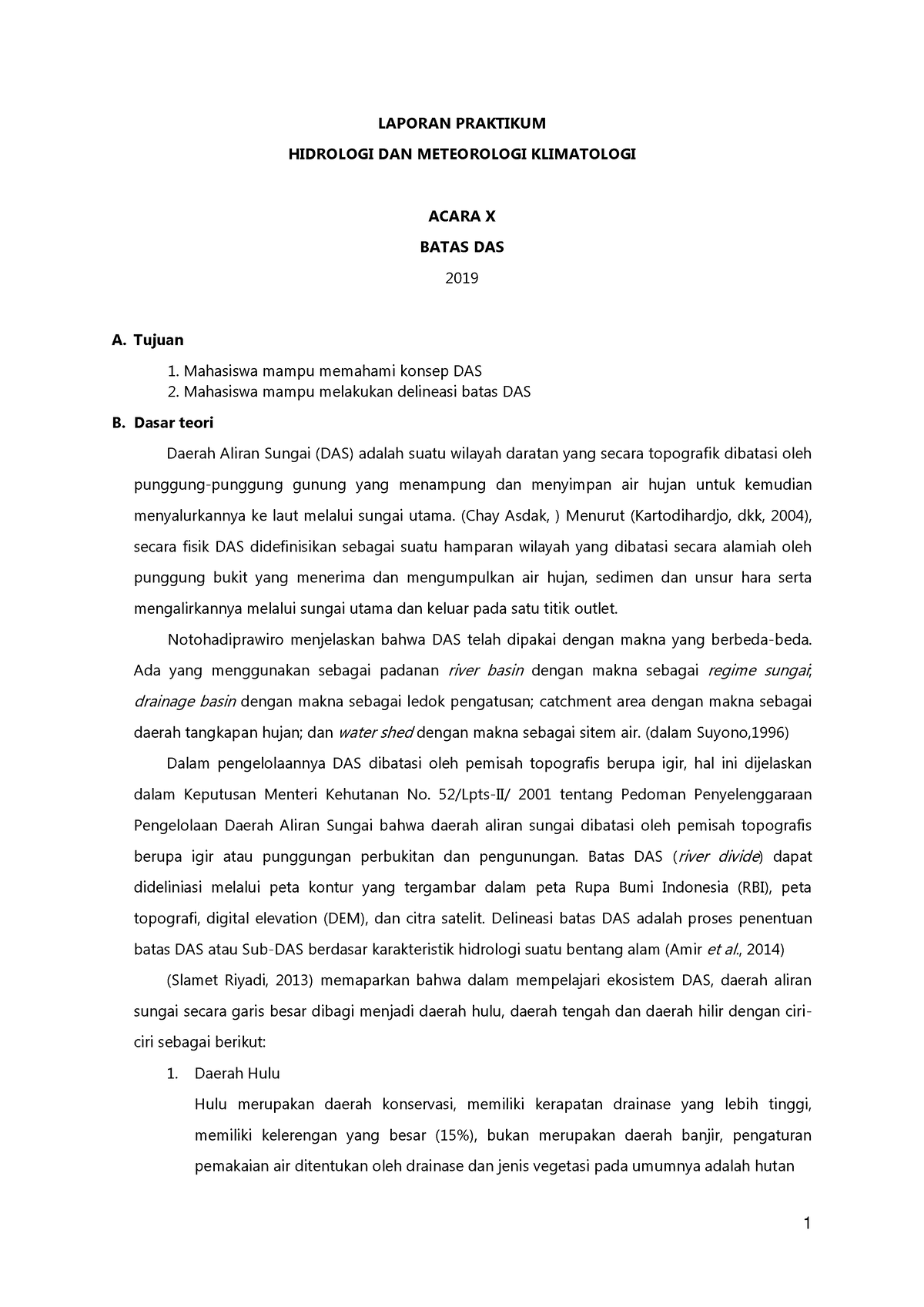 Laporan Praktikum Batas DAS - LAPORAN PRAKTIKUM HIDROLOGI DAN ...