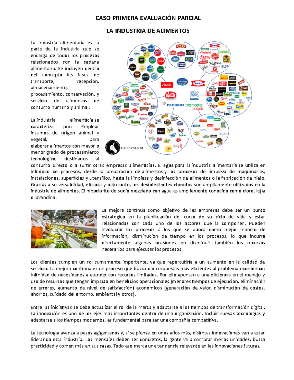Caso alimentos agrosuper - CASO PRIMERA EVALUACIÓN PARCIAL LA INDUSTRIA ...