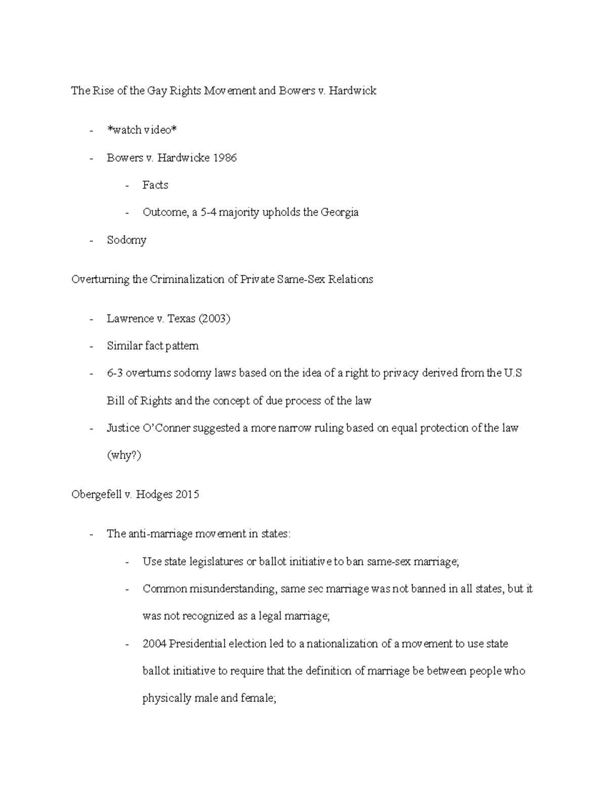 PLS 105: Introduction to Human Rights Learning Module 11 Notes Part 3 ...