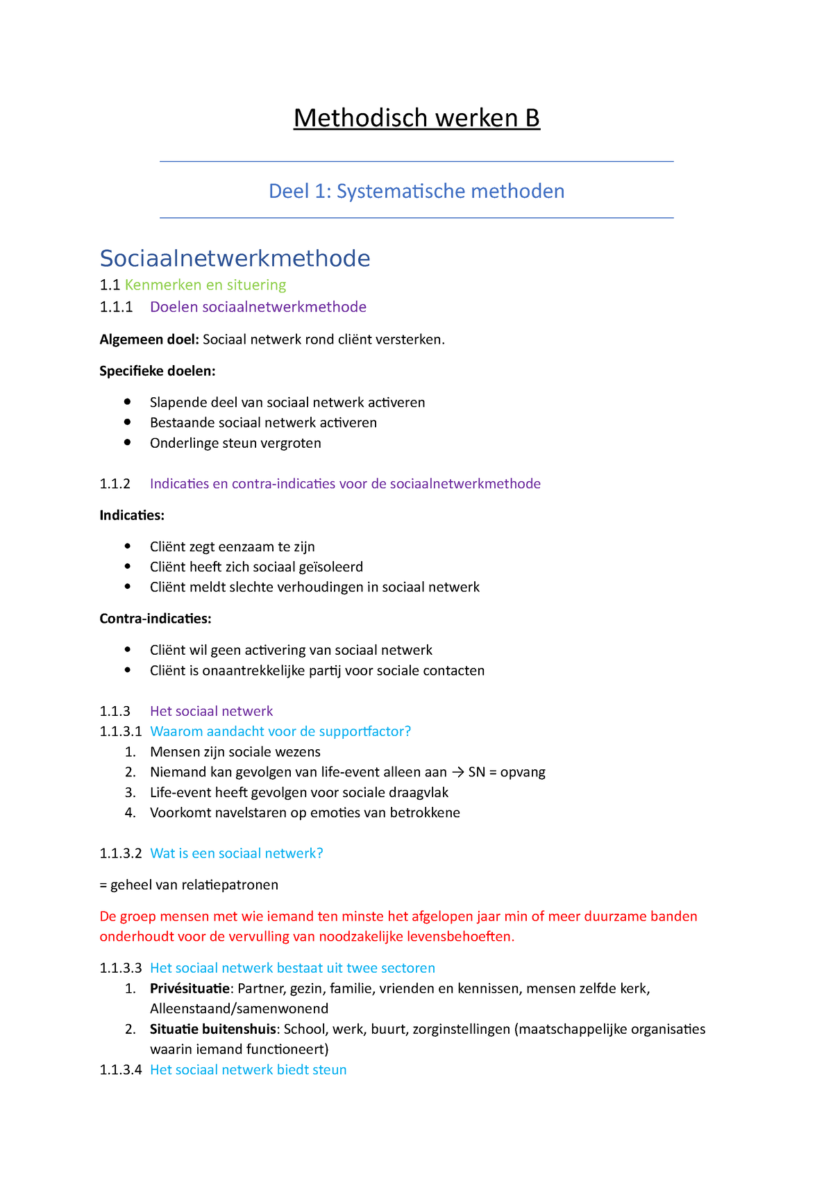 Samenvatting - Methodisch Werken B Deel 1: Systematische Methoden ...