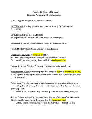 Personal Finance Chapters 8 And 9 Vocabulary - Personal Finance ...