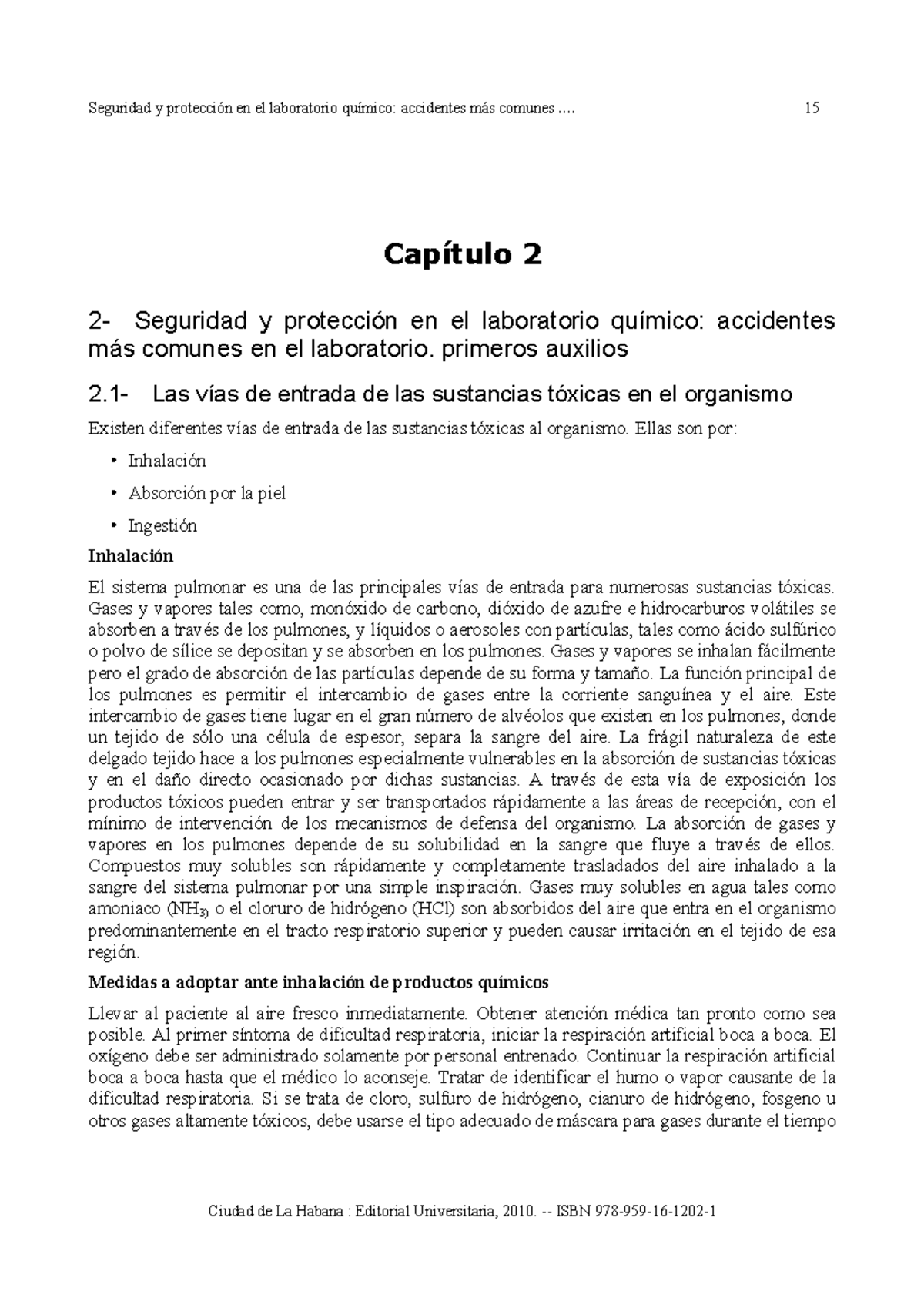 Lectura Obligatoria Seguridad Y Protección En El Laboratorio Químico Capítulo 2 2 Seguridad Y 2047