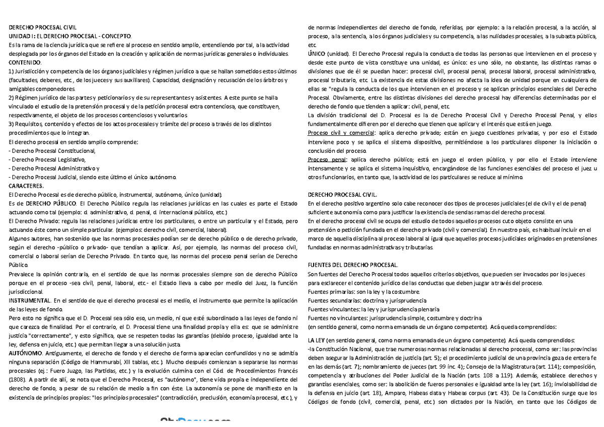 Derecho-procesal-civil Resumen 1er Parcial - DERECHO PROCESAL CIVIL ...