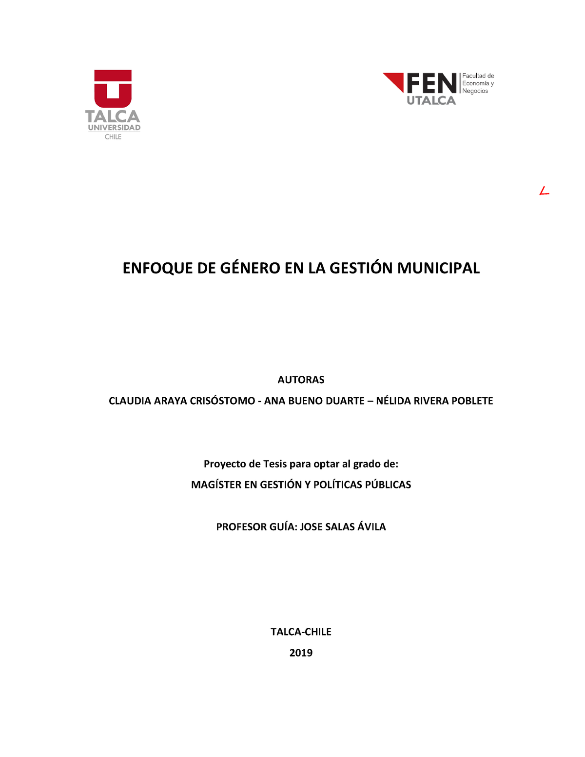 Municipio Y Enfoque De Género - ENFOQUE DE G.. EN LA GESTI”N MUNICIPAL ...