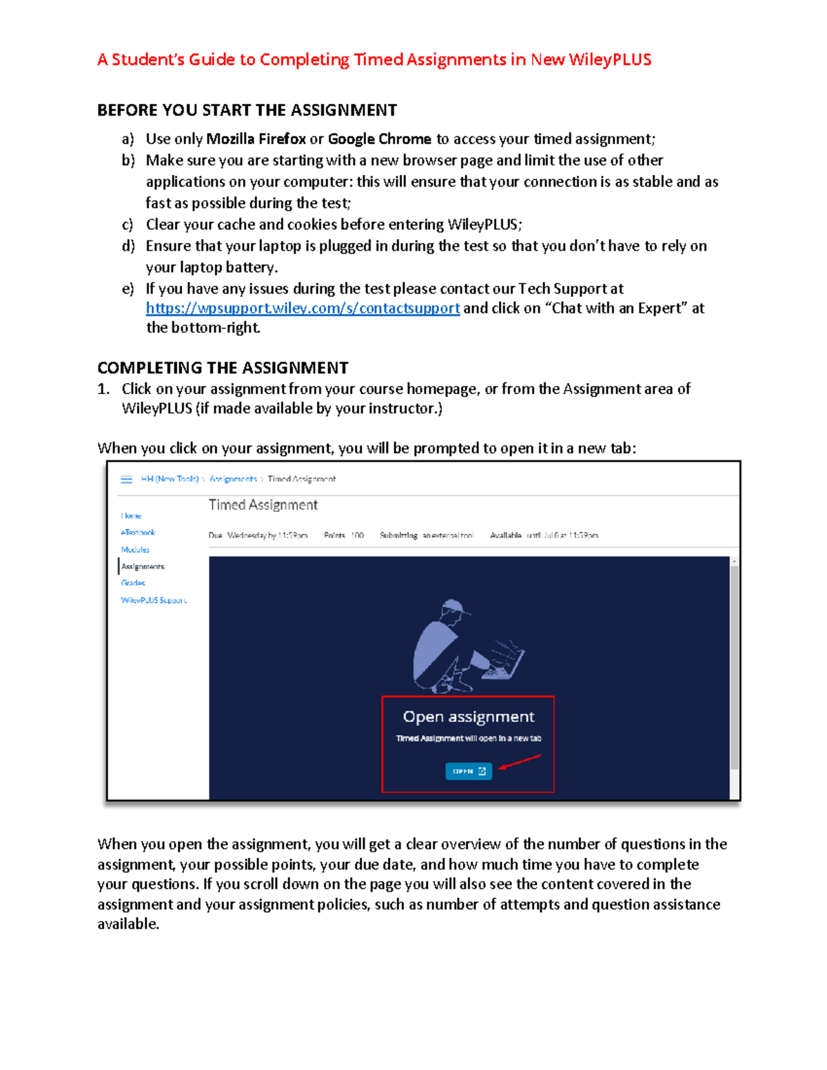 How To Complete Timed Assignments In NEW Wiley PLUS - BEFORE YOU START ...