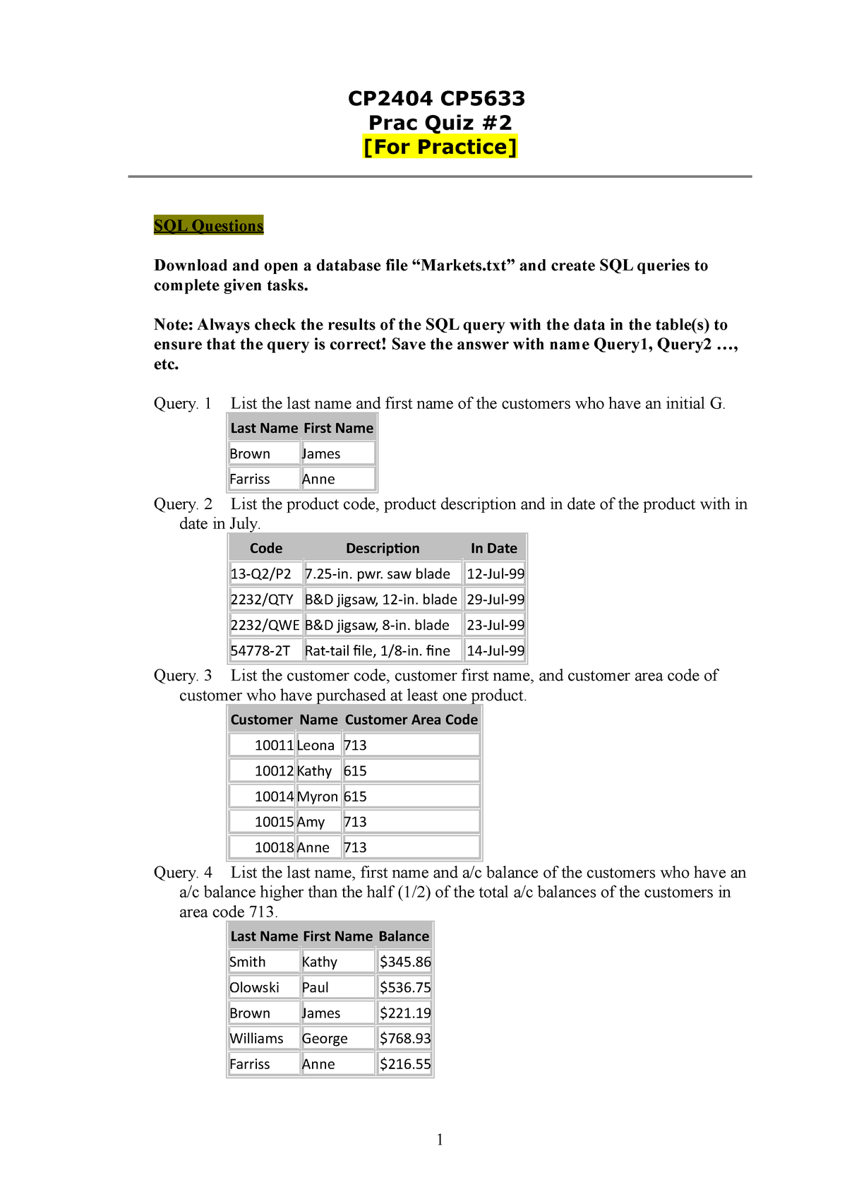 Sql Test Practice Online