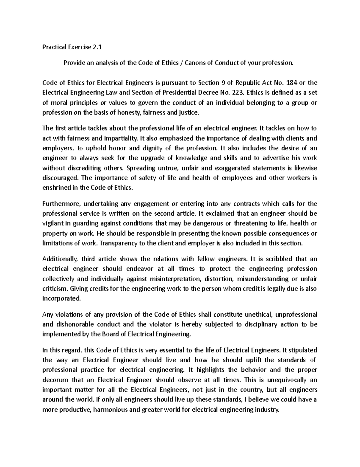 Practical Exercises Electrical Engineering Laws Practical Exercise