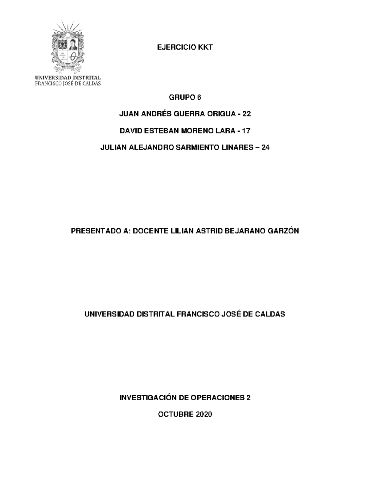 EJERCICIO DE PROGRAMACIÓN NO LINEAL DE CONDICIONES KARUSH KUHN TUCKER ...