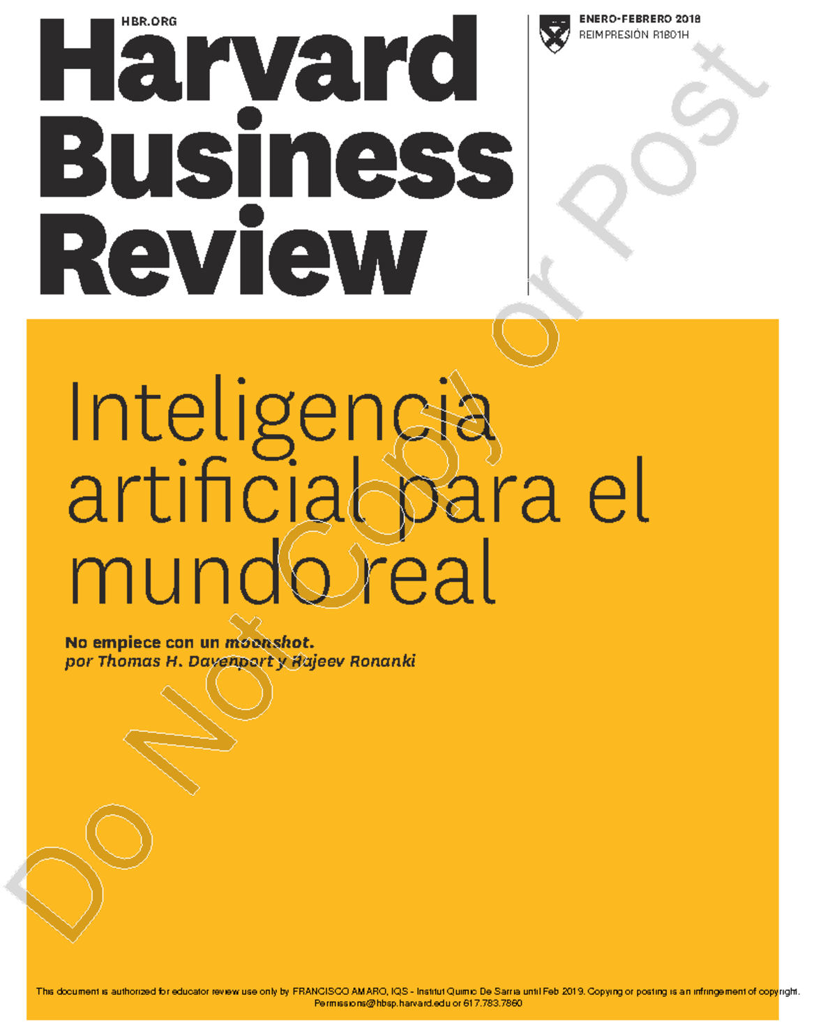 Artificial intelligence for the real world spanish version davenport