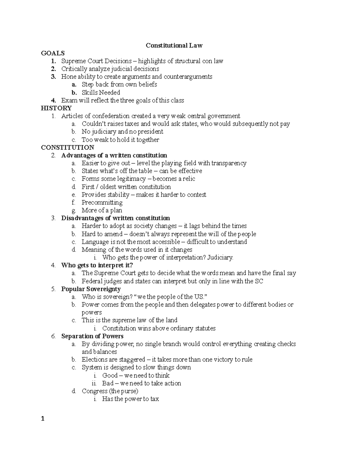 constitutional law essay outline