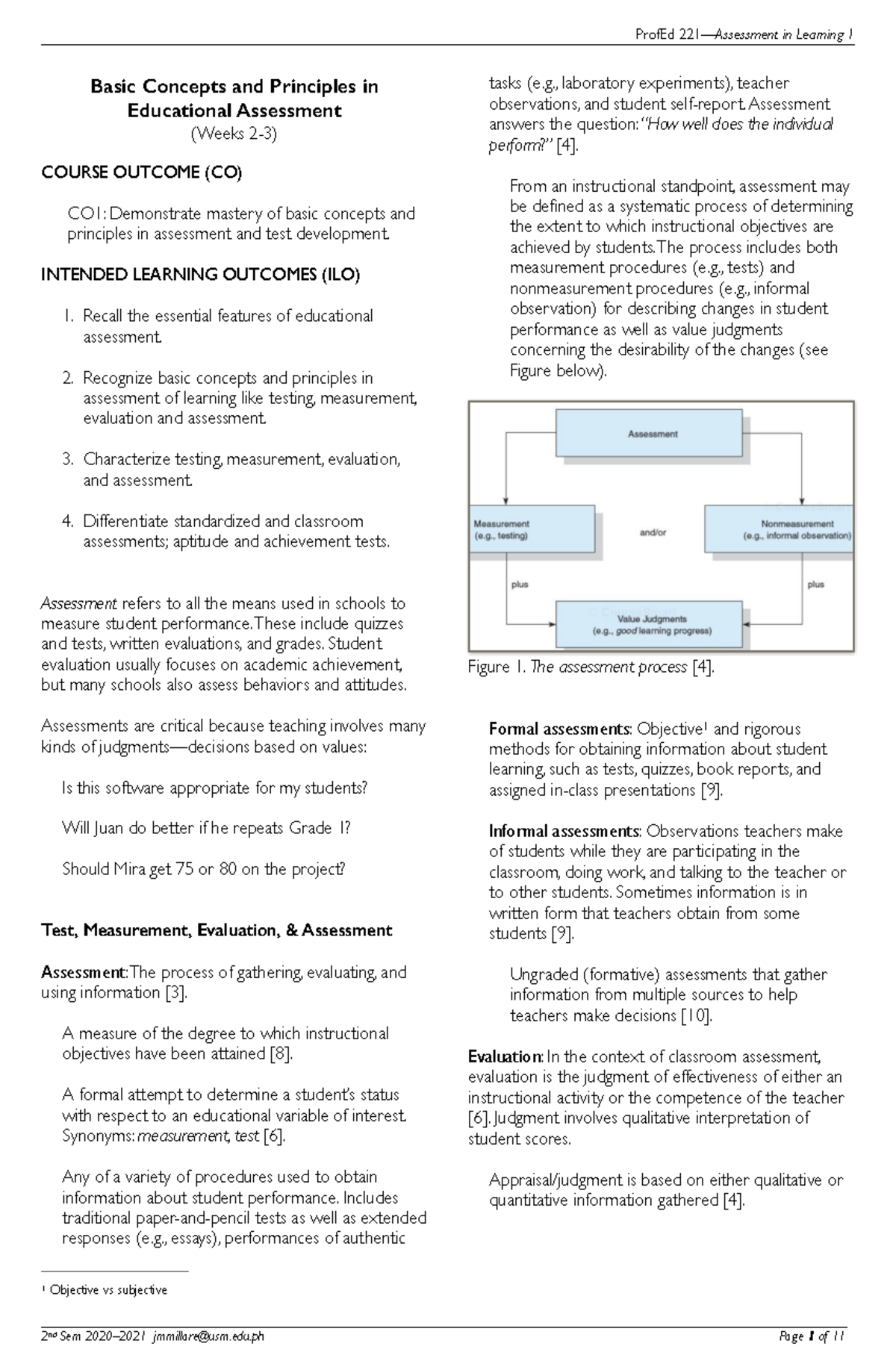 1 AL1 Basic Concepts and Principles of Educational Measurement 024459 ...