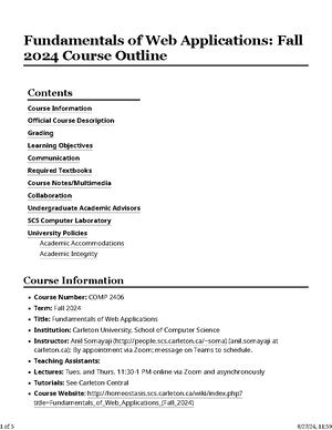 Tutorial 4 Specification of comp2406 - Comp 2406 - Carleton - Studocu