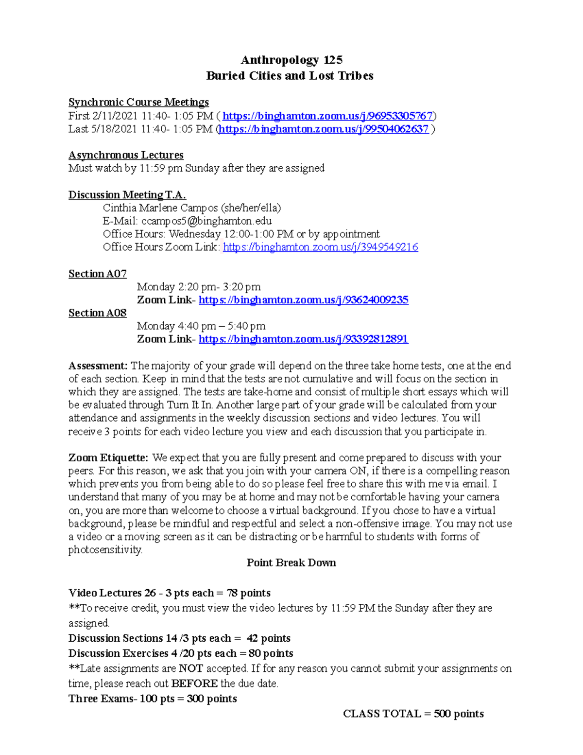 Anthropology 125 Discussion Section Syllabus 2021(1) - Anthropology 125 ...