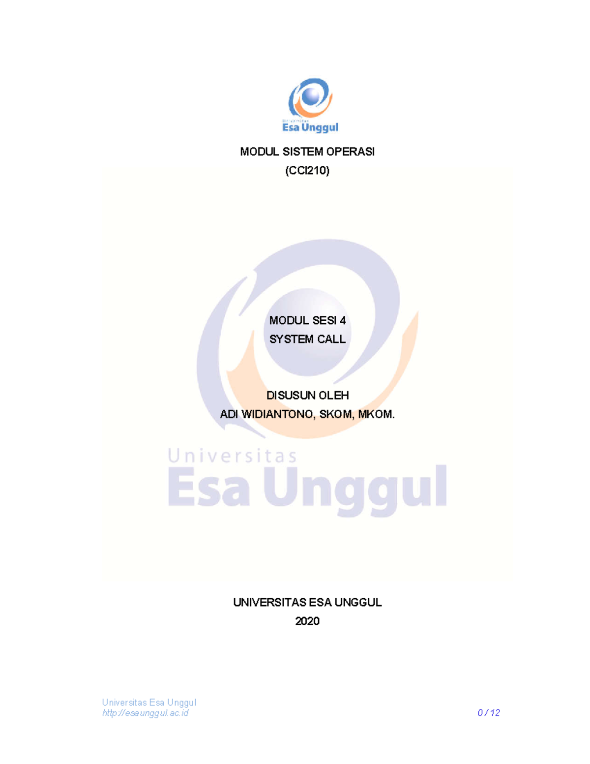 4-Modul-CCI210-Sistem Operasi-8080-0920 - Universitas Esa Unggul MODUL ...