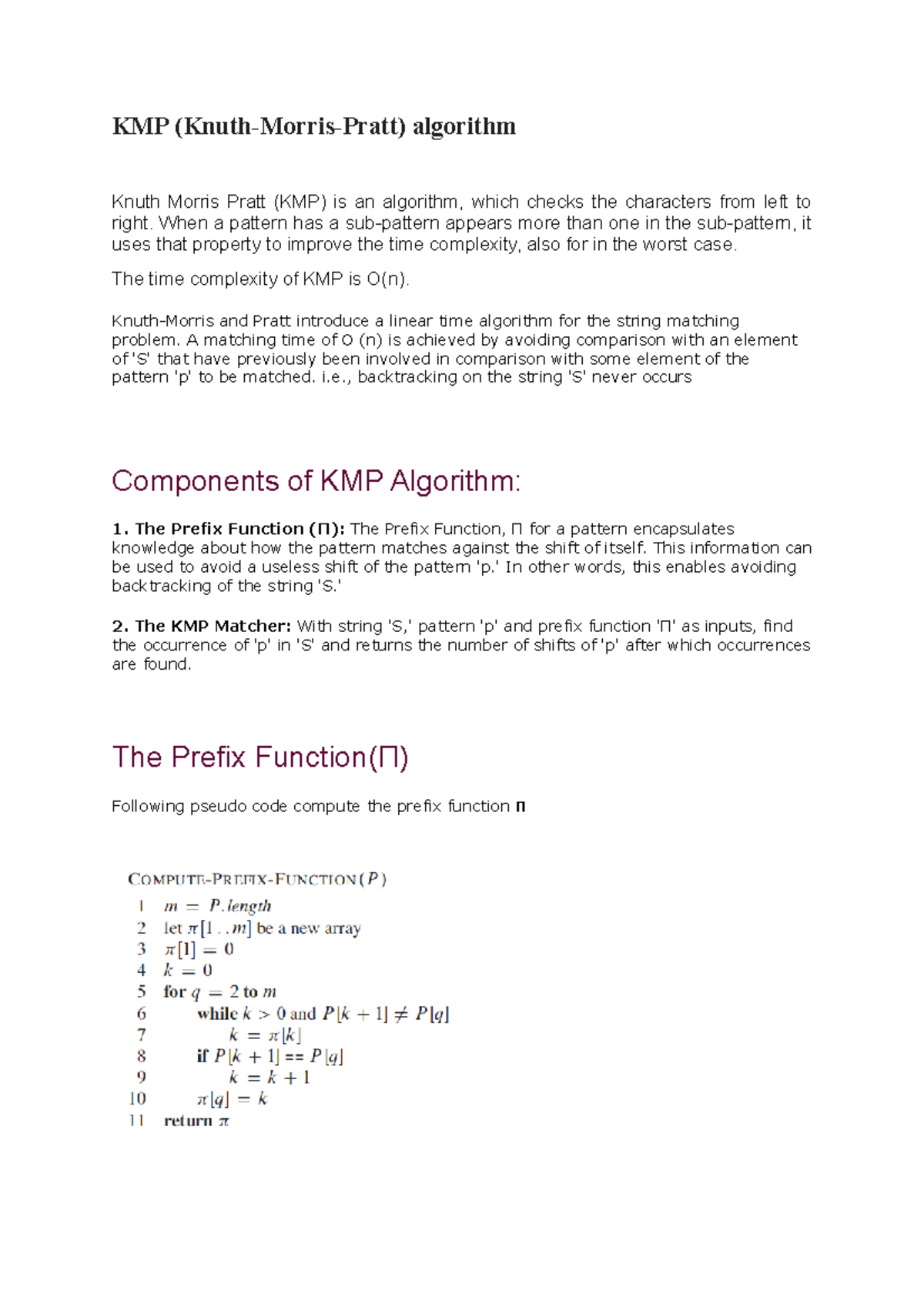 9.5 KMP - 9.5 KMP - KMP (Knuth-Morris-Pratt) algorithm Knuth Morris ...