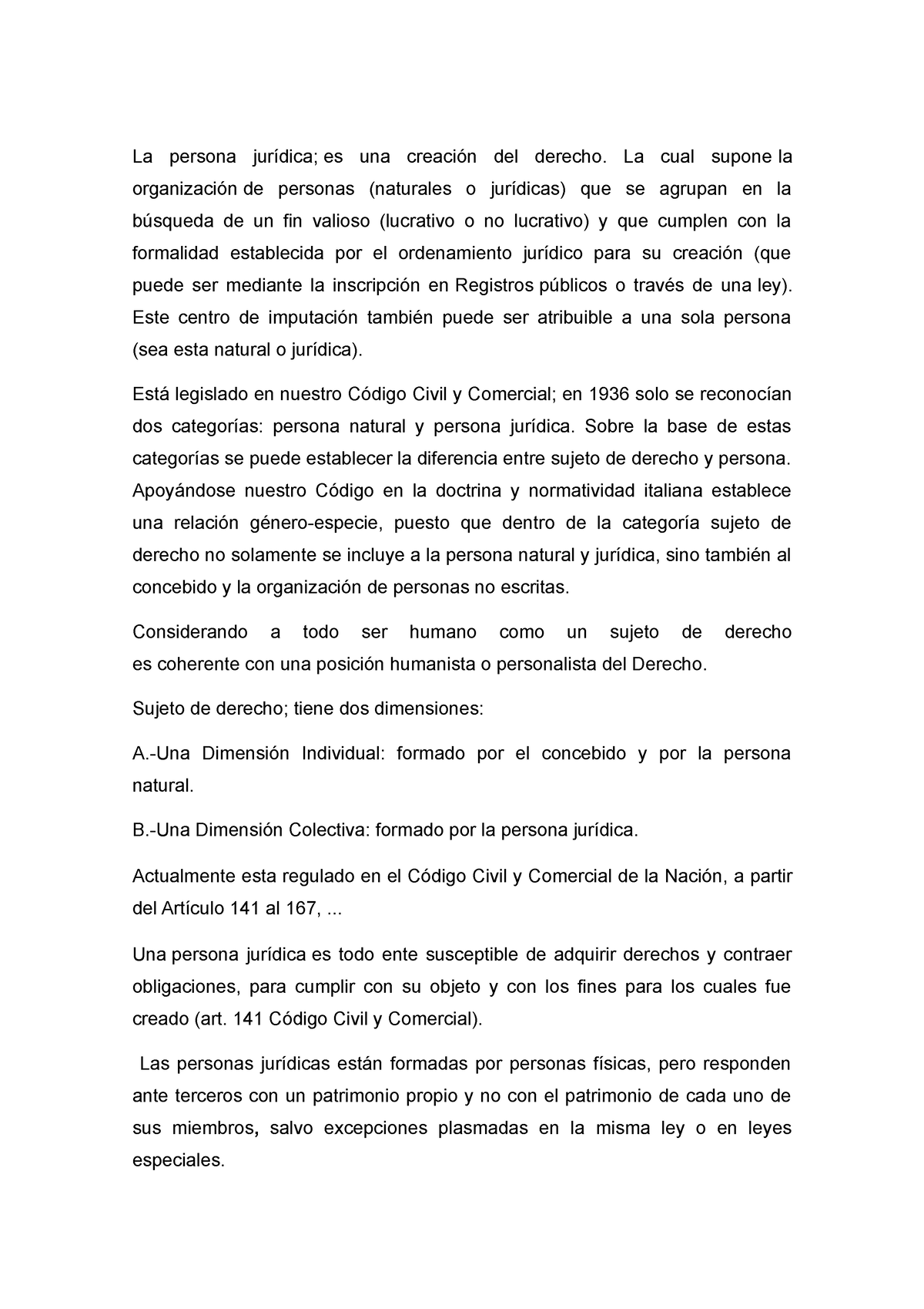 Derechos Y Obligaciones De Las Personas Jurídicas La Persona Jurídica