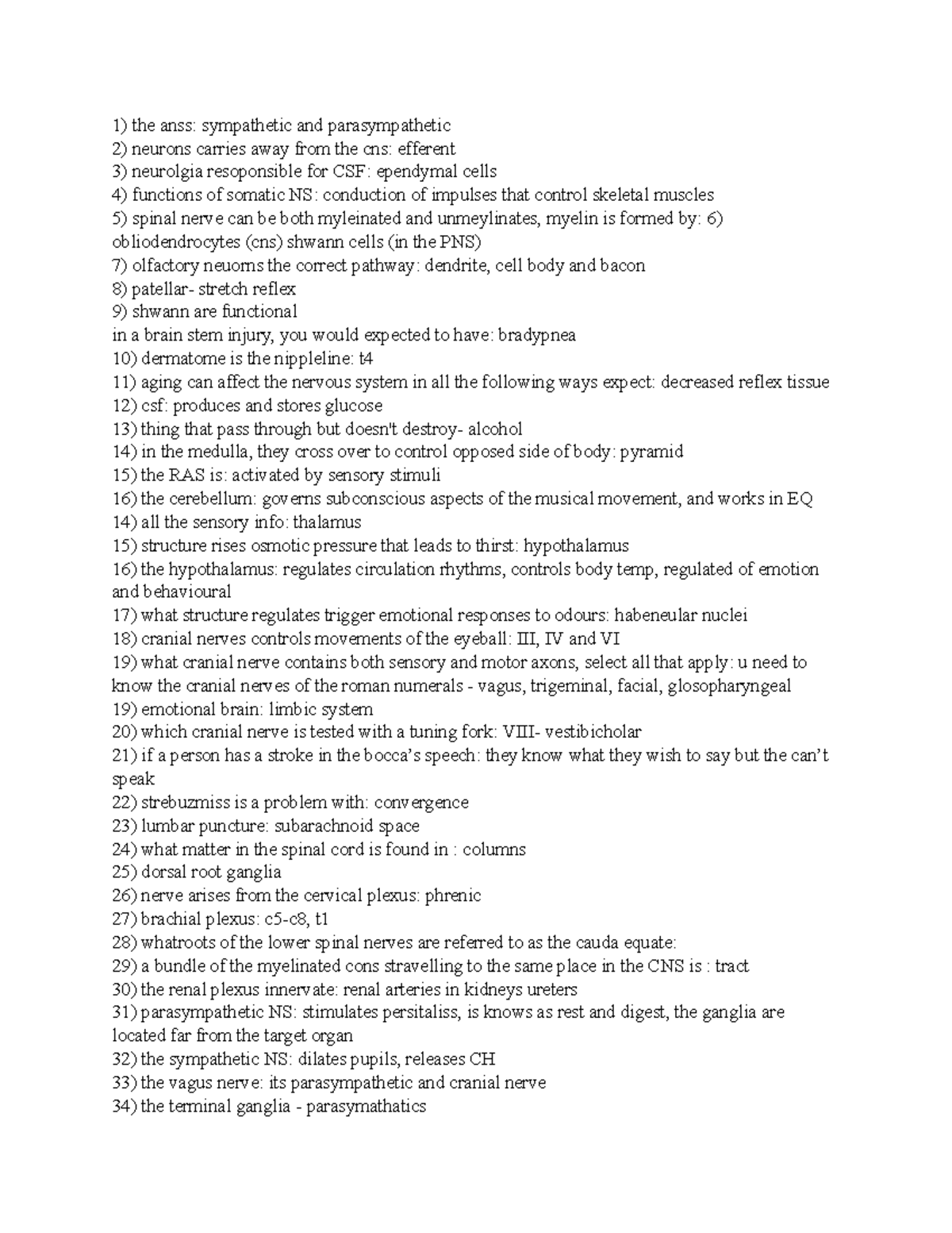 Sample/practice Exam 2014, Questions and Answers, Exam Review - 1) the ...