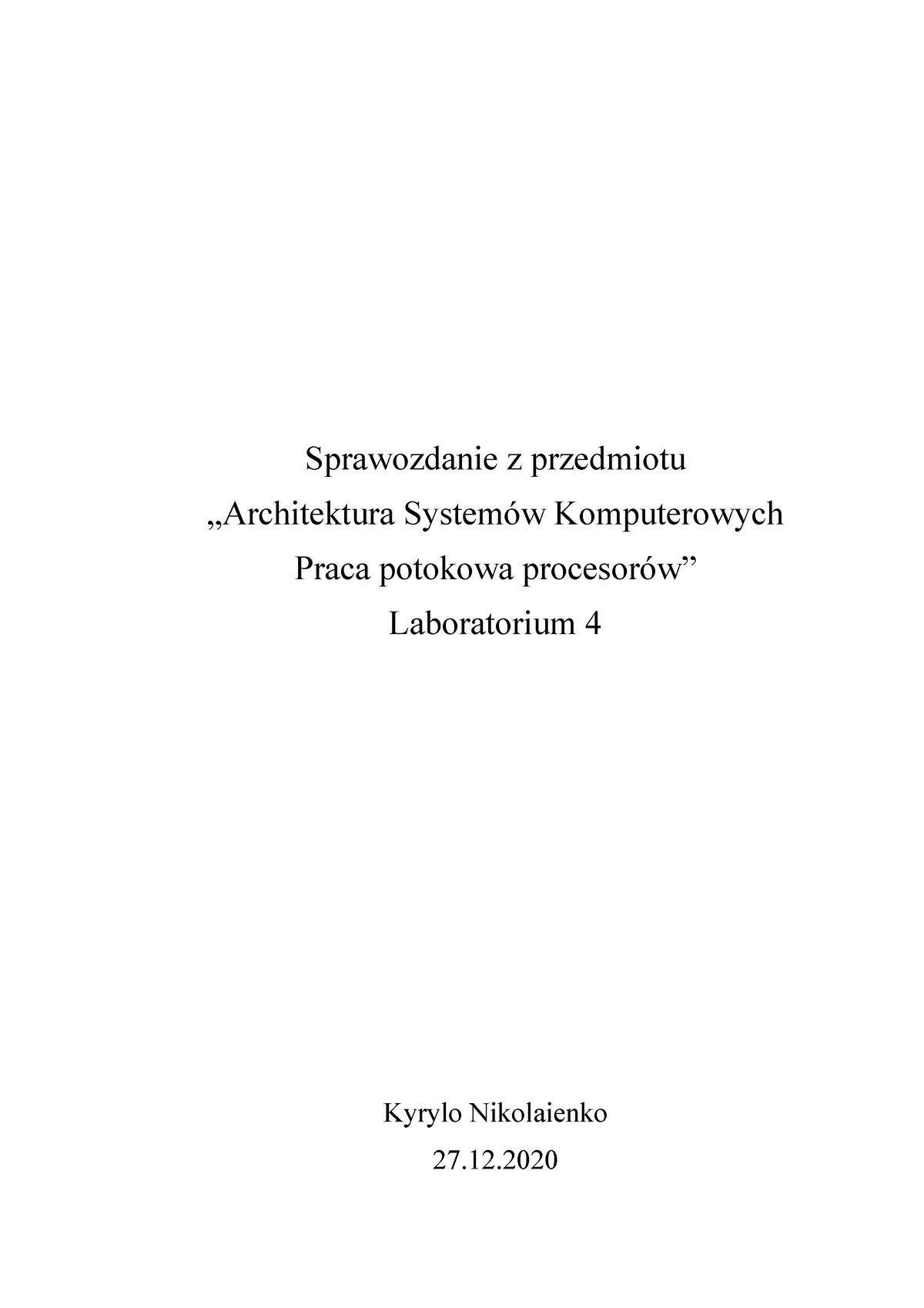 ASK Lab Architektura Systemów Komputerowych - Sprawozdanie Z Przedmiotu ...