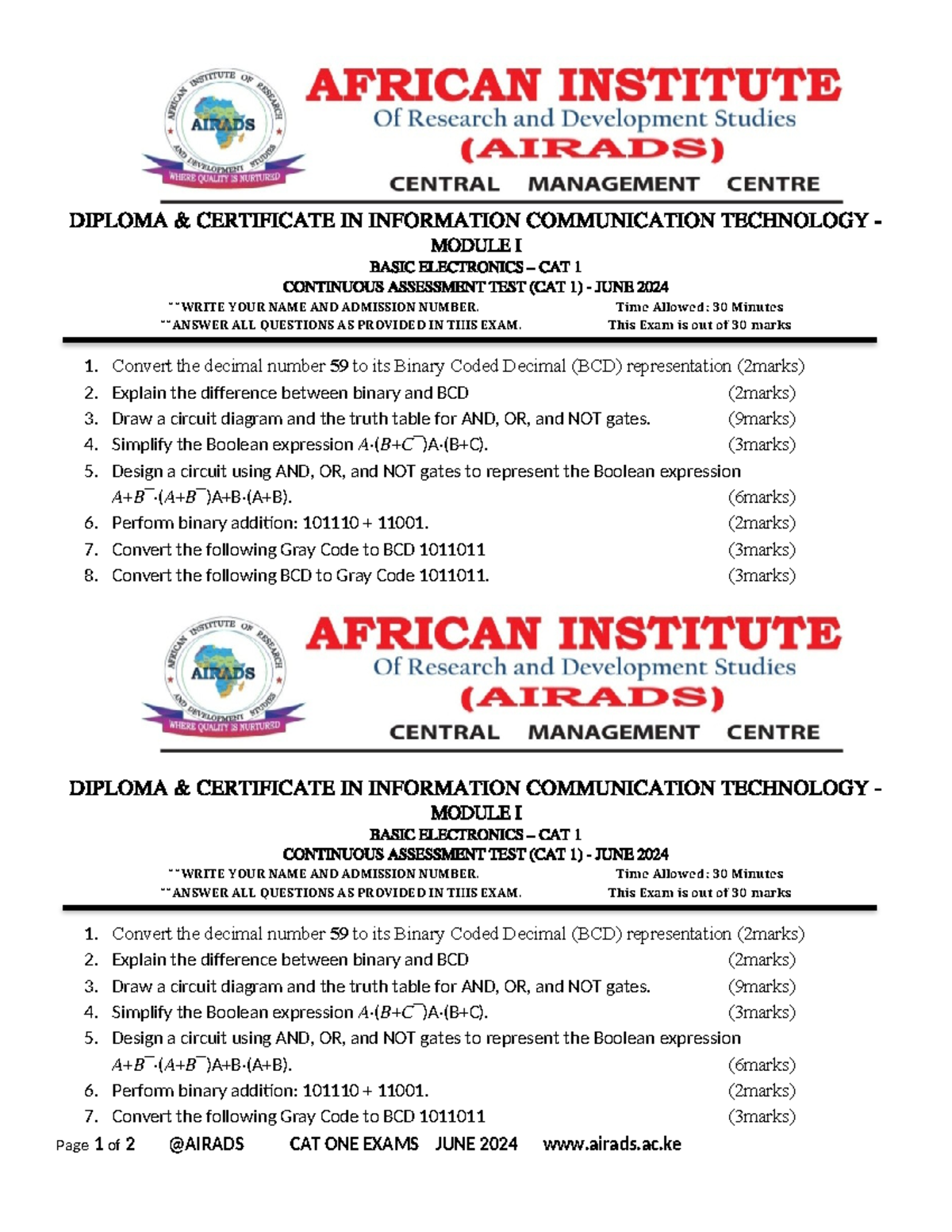 Basic Electronics - DIPLOMA & CERTIFICATE IN INFORMATION COMMUNICATION ...