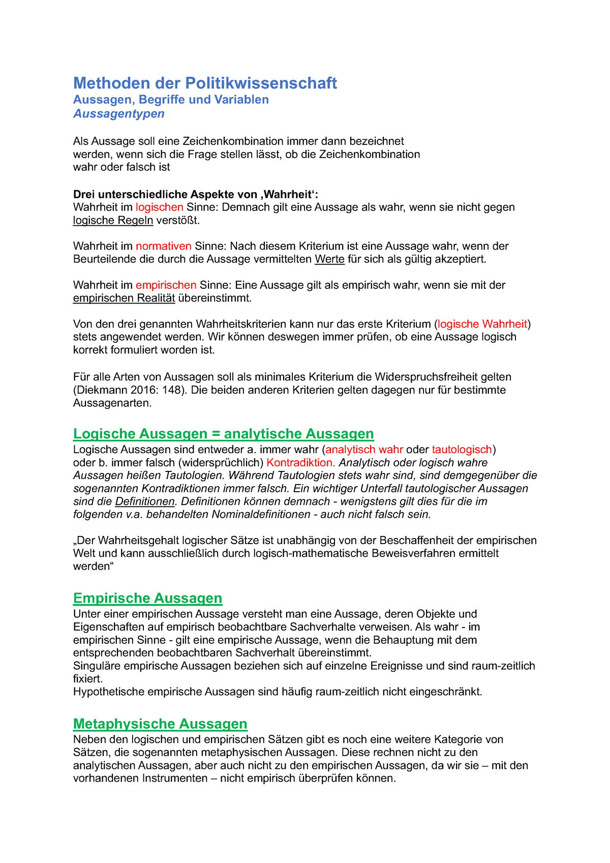 Methoden Der Politikwissenschaft Zusammenfassung - Methoden Der ...