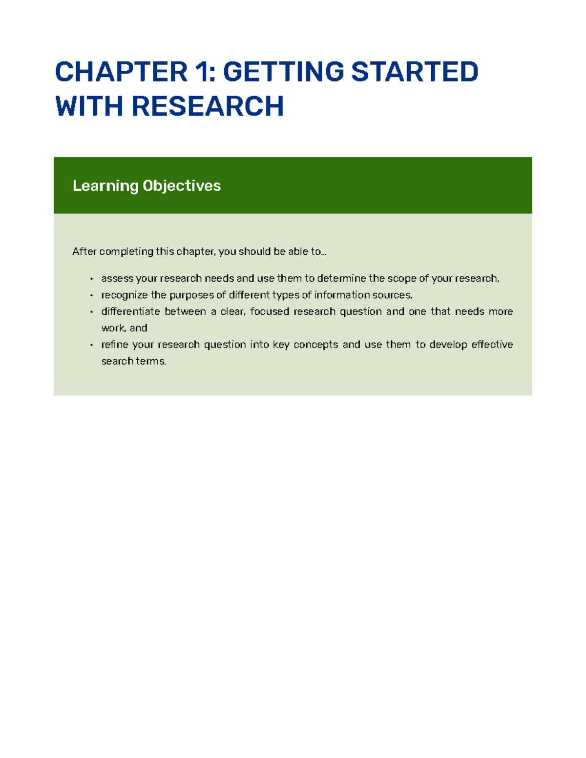 Social science research - CHAPTER 1: GETTING STARTED WITH RESEARCH ...