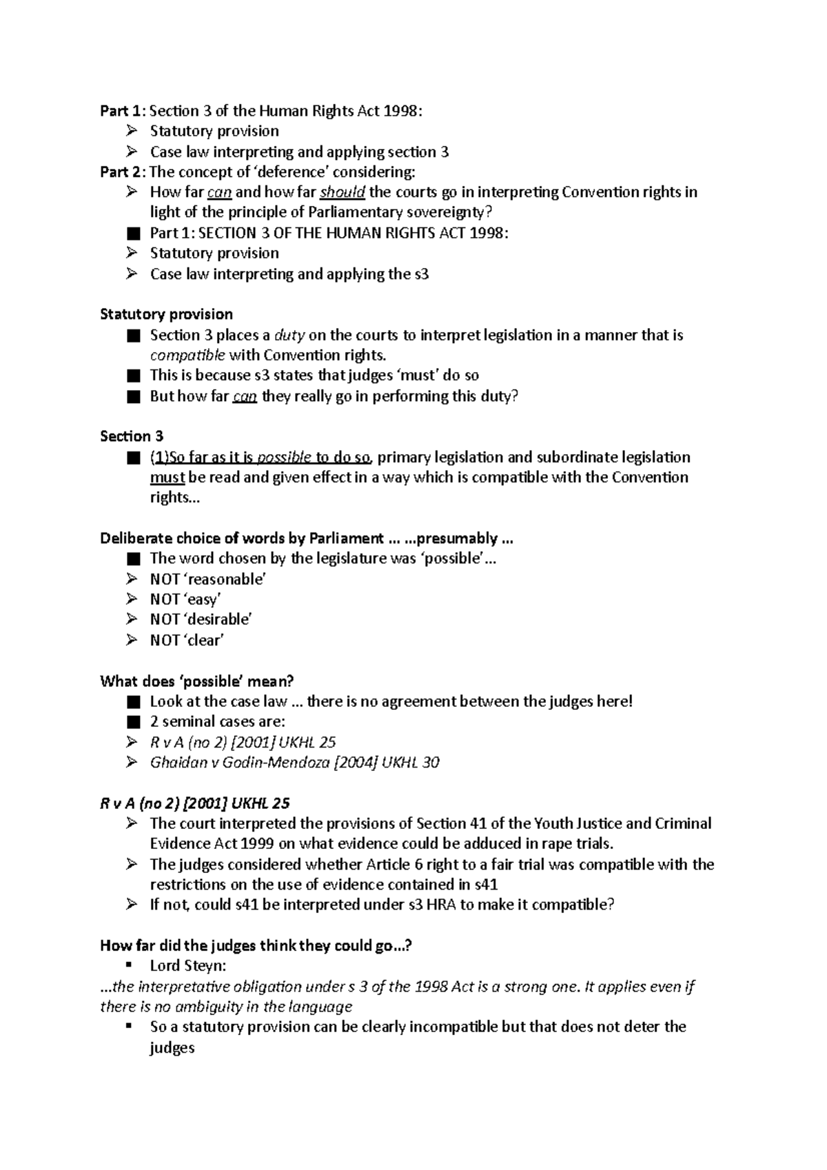 Human Rights Law Lecture Notes 1 Part 1 Section 3 Of The Human 