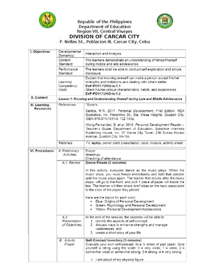 Iplan in perdev 2 - another sample lesson plan - Stem 11 Perdev ...