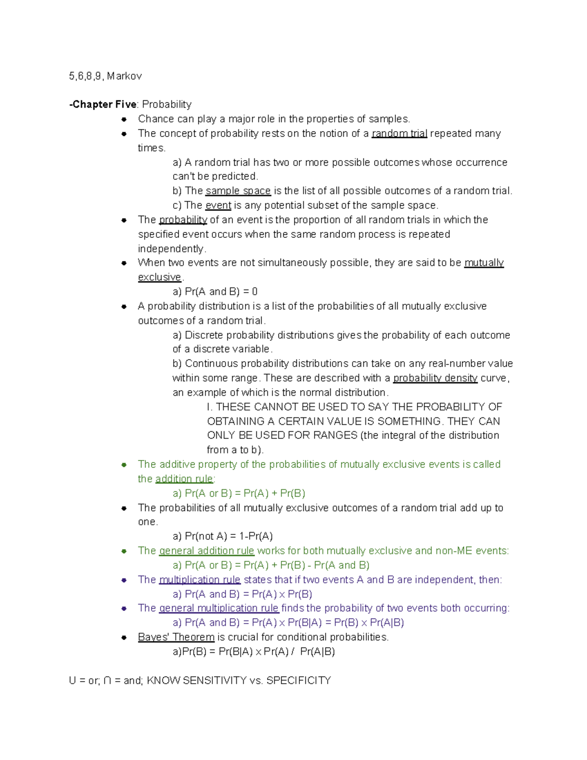 Biomath Exam 2 - Summary Mathematical Modeling For Pre-Med Students - 5 ...