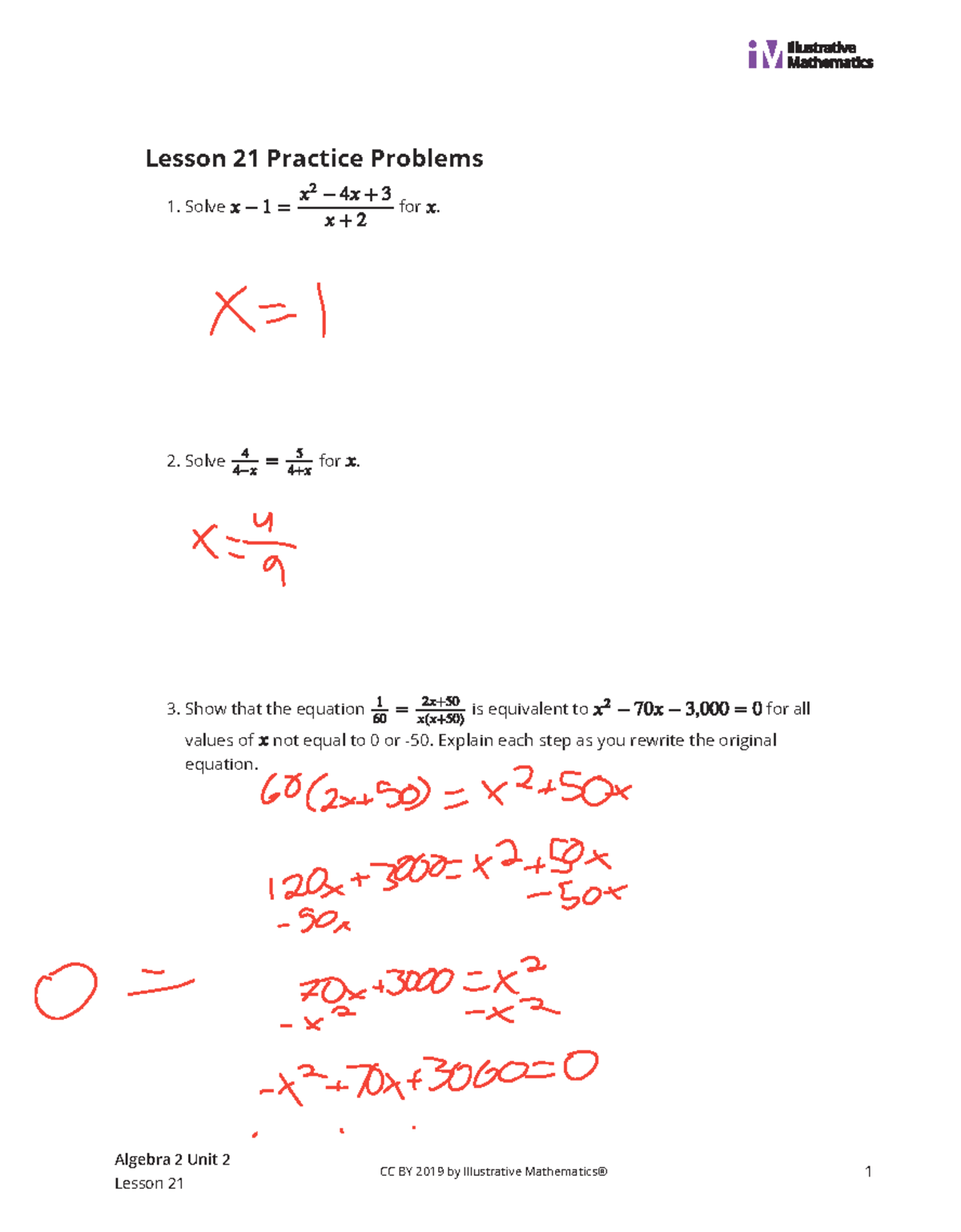 math practice problems with answers