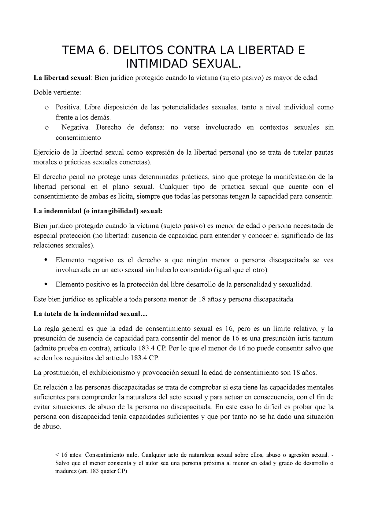 Tema 6 Tema 6 Tema 6 Delitos Contra La Libertad E Intimidad Sexual La Libertad Sexual 9883