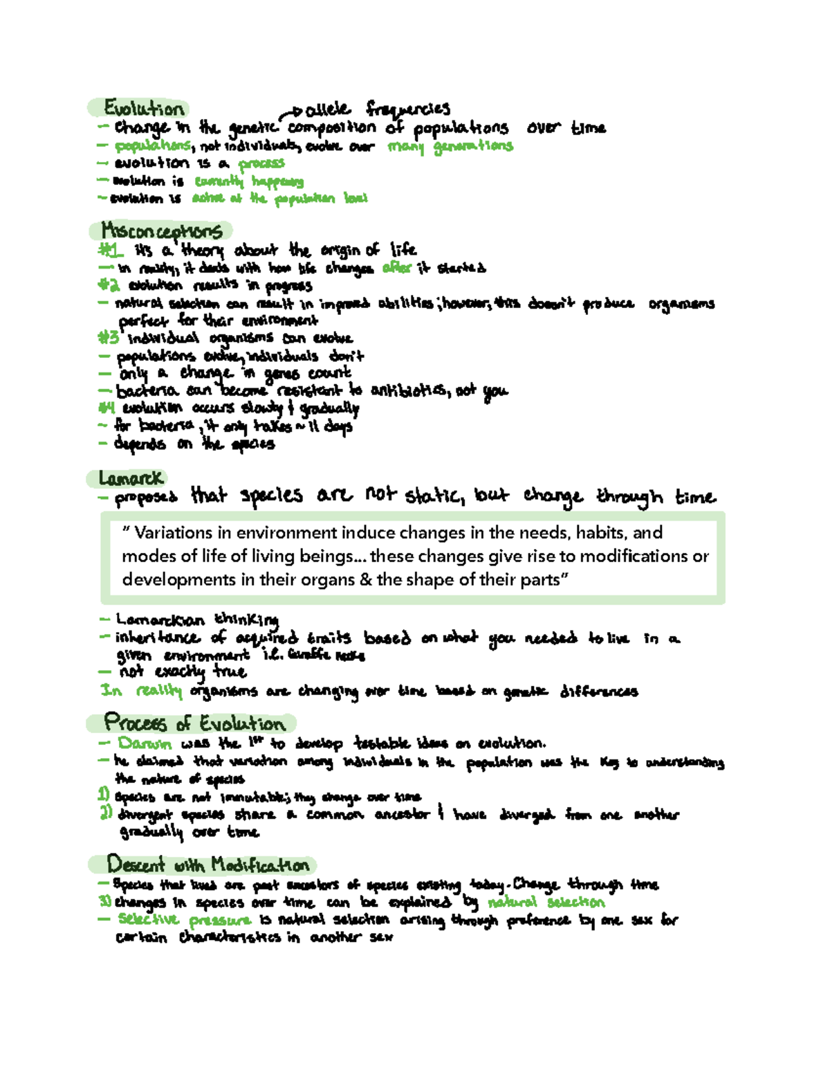 Evolution and Misconceptions: Allele Frequencies Natural Selection and ...