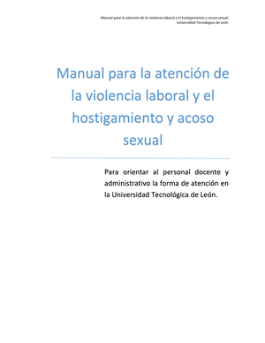 Protocolo Para Prevenir - Atender Y Erradicar El Hostigamiento - Acoso ...