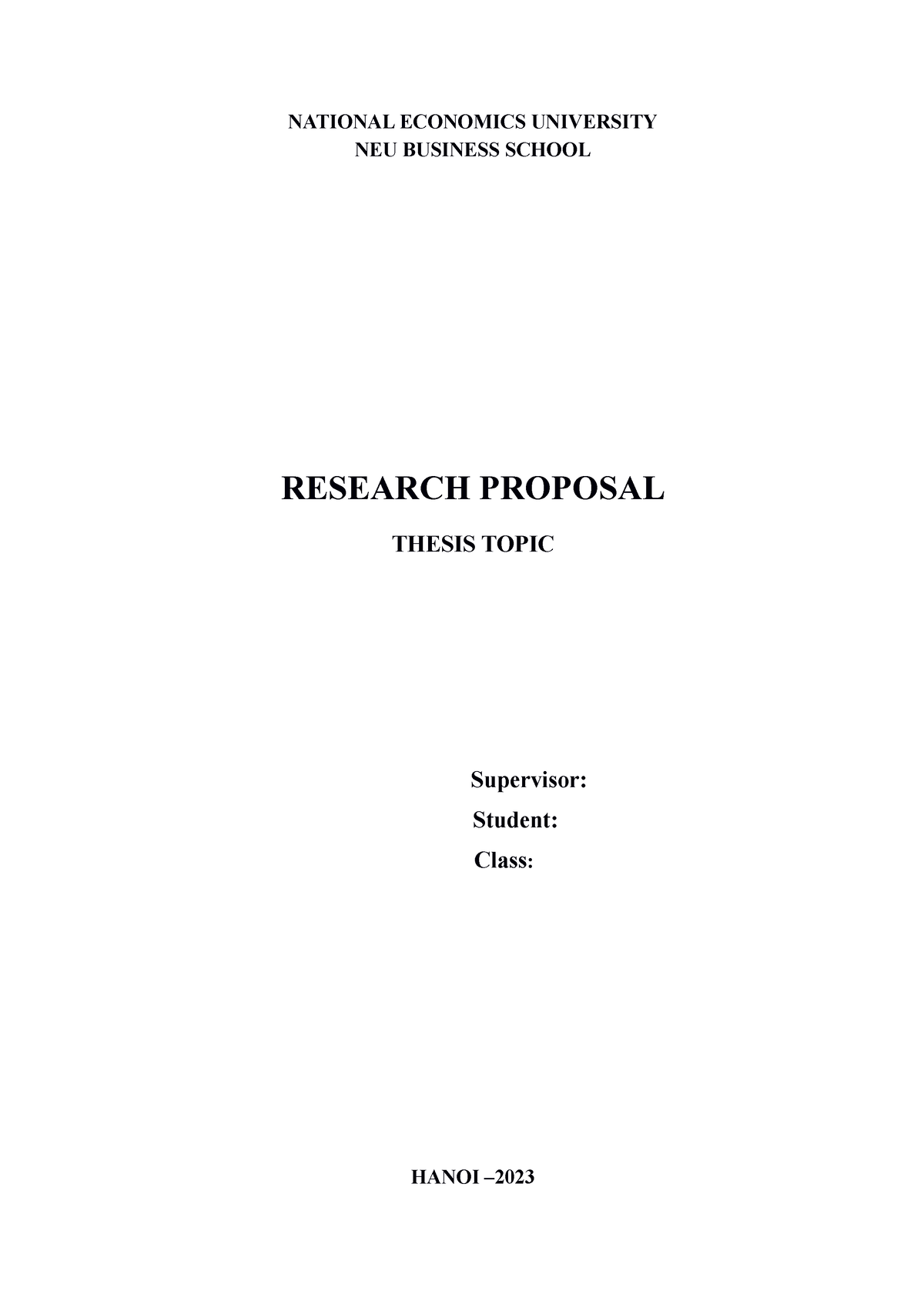 research proposal for economics students