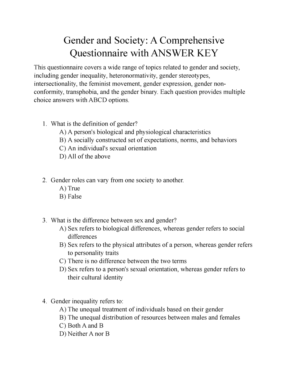 sociology research questions on gender