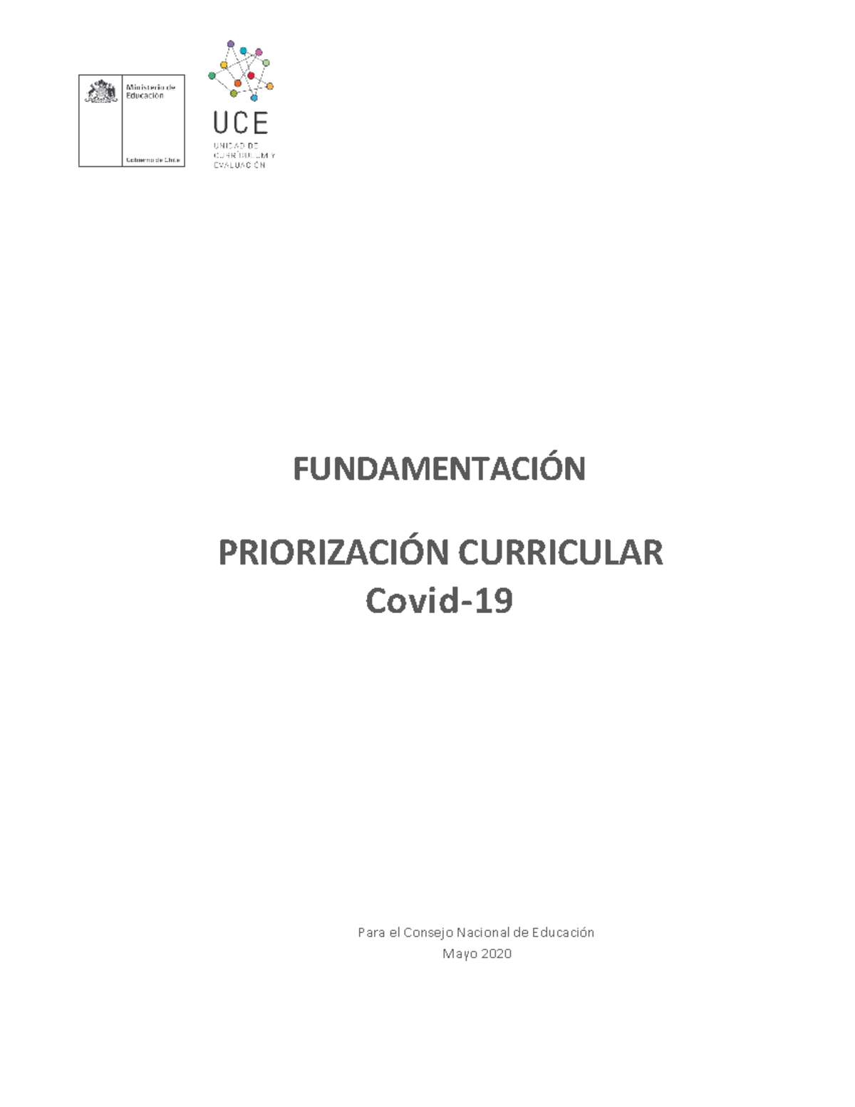 Fundamentación Priorización Escolar Covid-19 - FUNDAMENTACI”N ...